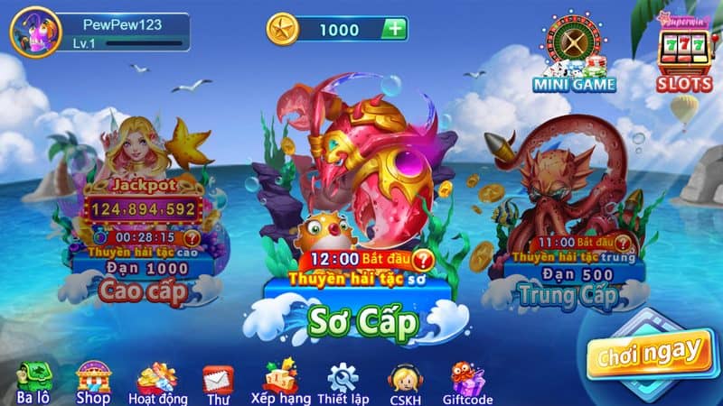 Hiện tại siêu cá nổ hũ được chia ra thành nhiều sảnh game